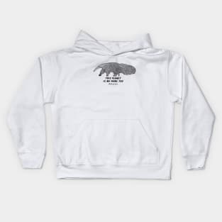 Anteater - This Planet Is My Home Too - animal ink art on white Kids Hoodie